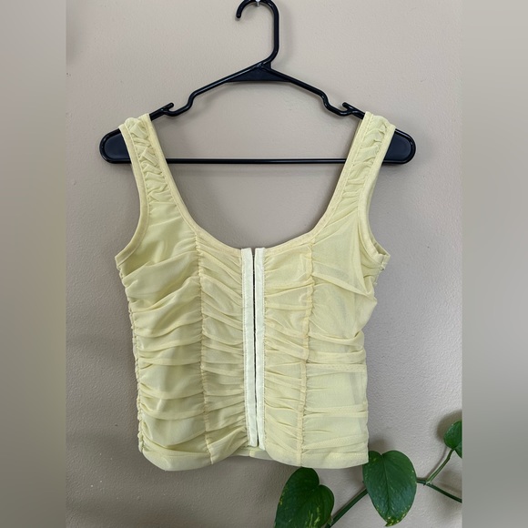 Yellow Ruched Corset Top - Picture 1 of 2